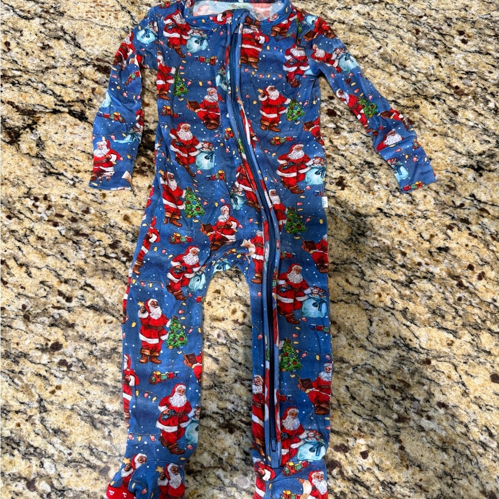 Posh Peanut Festive Santa Kids Footie - 9-12m
